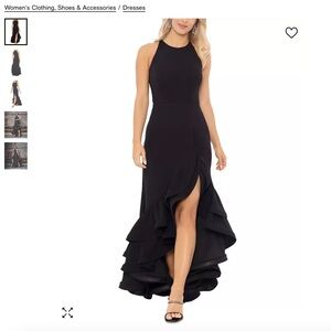Betsy & Adam Black High Low Dress